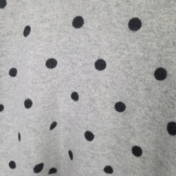 Cynthia Rowley Polka Dot 100% Cashmere Gray & Black Roundneck Sweater Medium - Picture 2 of 5